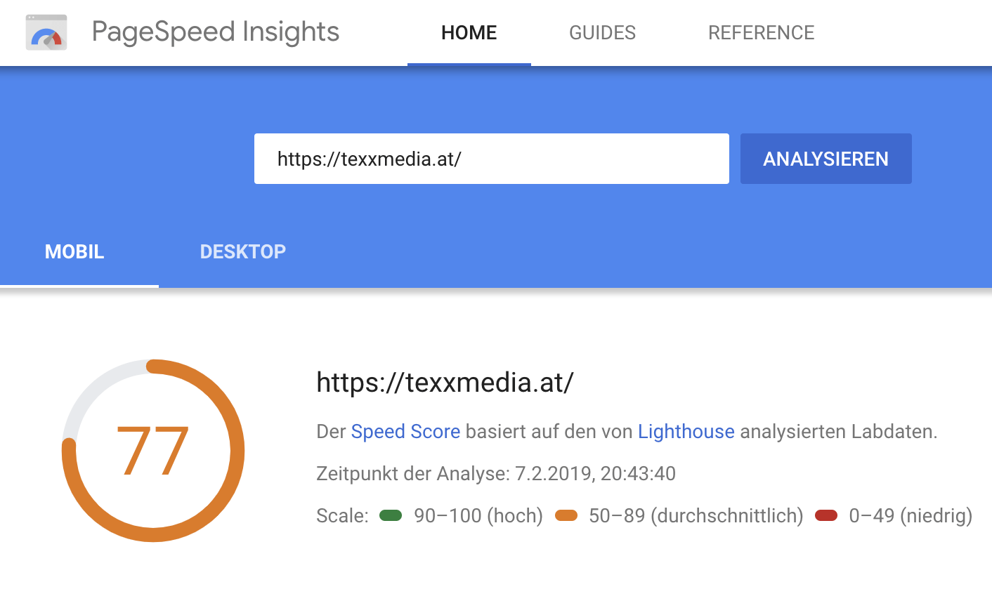 Pagespeed Test
